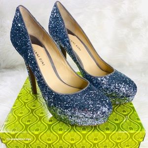 Gianni Bini Jeanna Platform Pumps - Silver Sparkle
